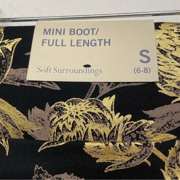 NWT Surroundings Moonstruck Black Metallic Gold Floral Pants size 6 full length - Picture 4 of 10